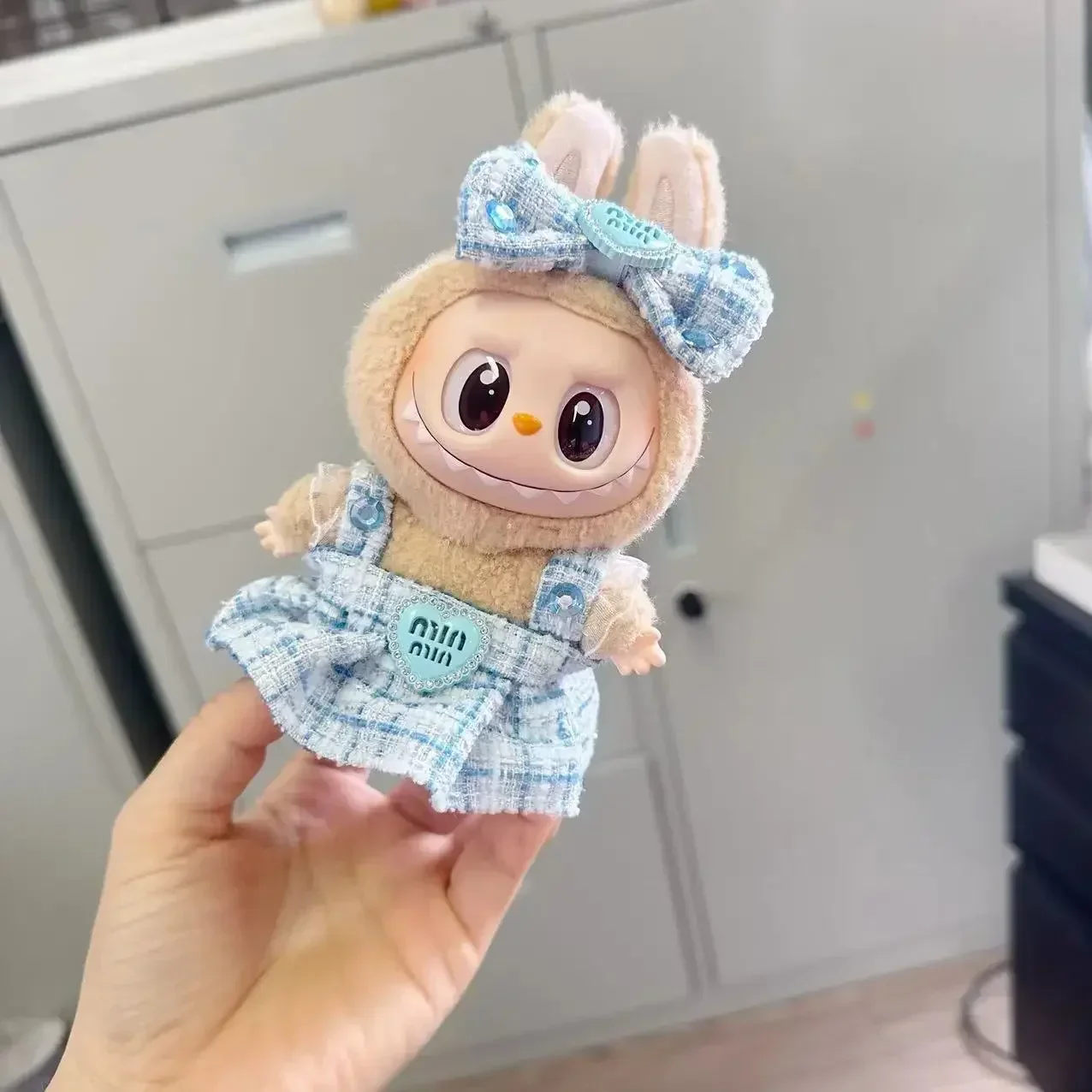 17 cm Labubu Plüsch Puppe Kleidung Outfit Zubehör Korea Kpop Exo Labubu Idol V1 V2 Schwarz Kleid Anzug Geschenk
