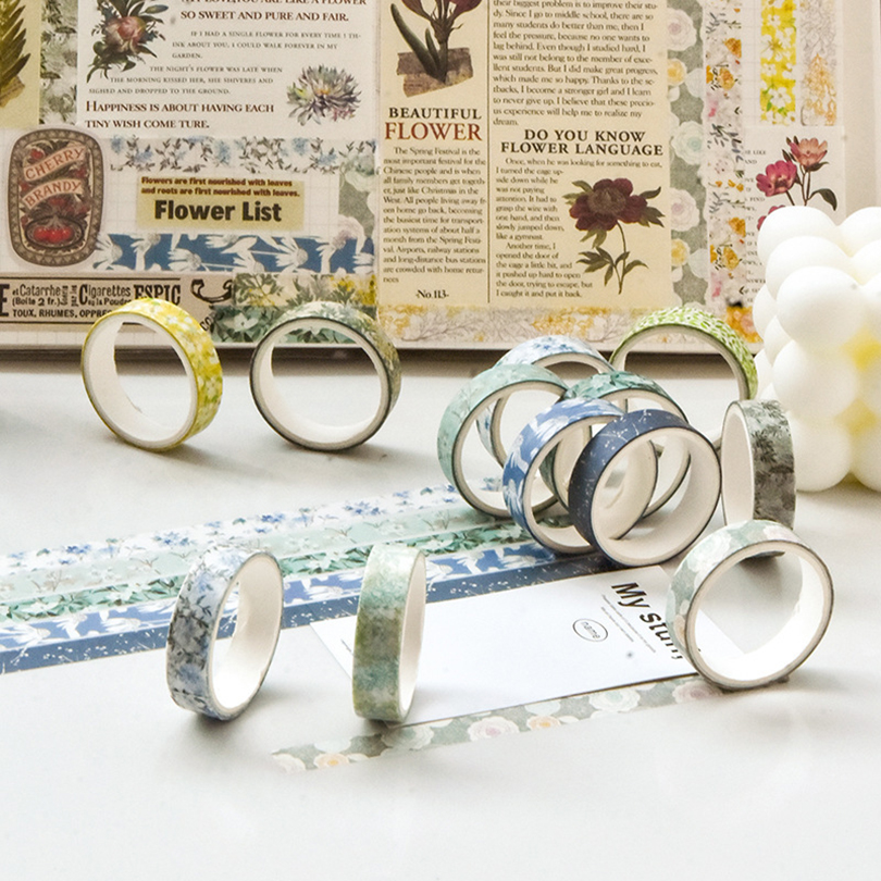 5 ชิ้นดอกไม้ Washi เทปอุปกรณ์ Scrapbooking Washitape ฤดูใบไม้ผลิสมุดบันทึกไดอารี่ตกแต่ง Cinta Adhesiva Decorativa Washi เทป