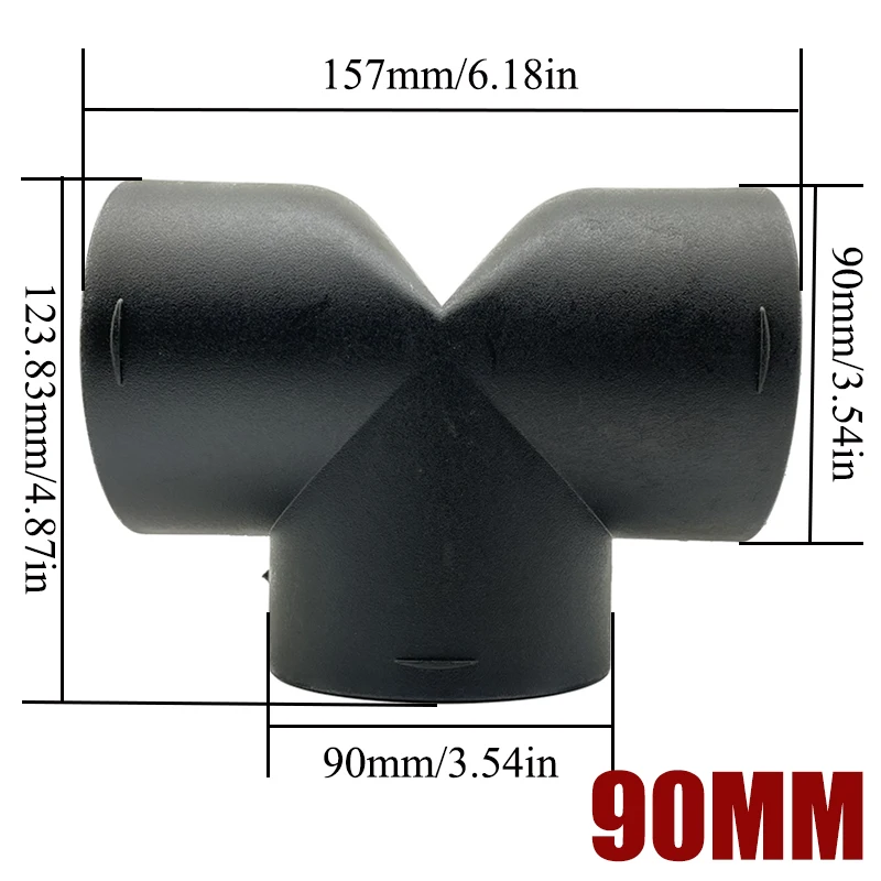 42mm 60mm 75mm 90mm duto de ventilação de ar do carro t peça y ramo conector de tubo divisor para webasto eberspaecher aquecedor de estacionamento diesel