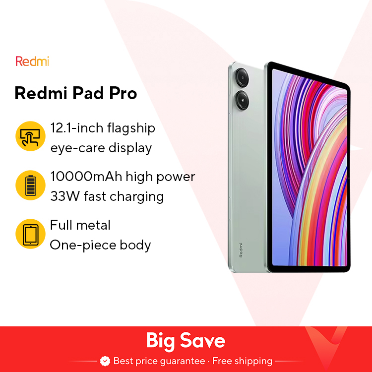 Xiaomi Redmi Pad Pro Tablet WIFI Version 120Hz "2,5K Display Snapdragon ® 7S Gen 2 10000 mAh Akku 33 W Geschwindigkeitsladen