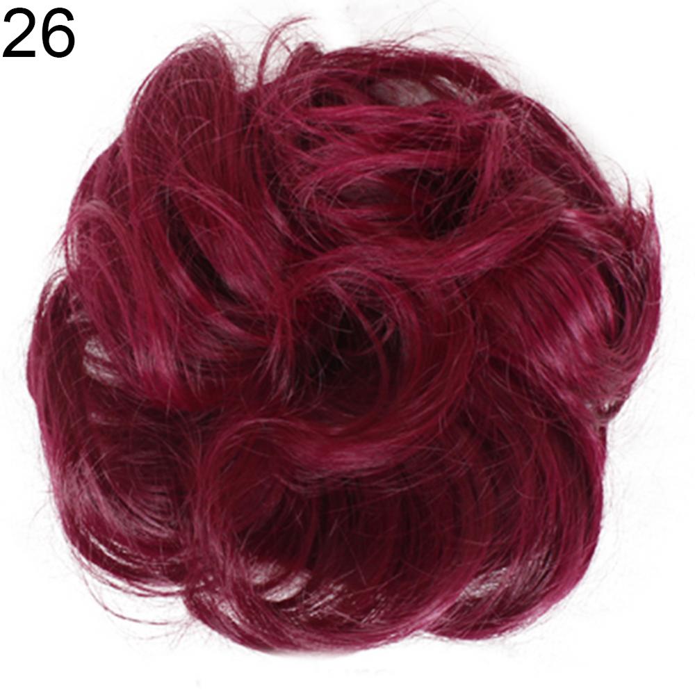 สังเคราะห์ผมยุ่ง Chignon Scrunchies ผมปลอม Band Braid Hairpiece หางสําหรับผู้หญิงสังเคราะห์ Wrap หางม้าหยิก