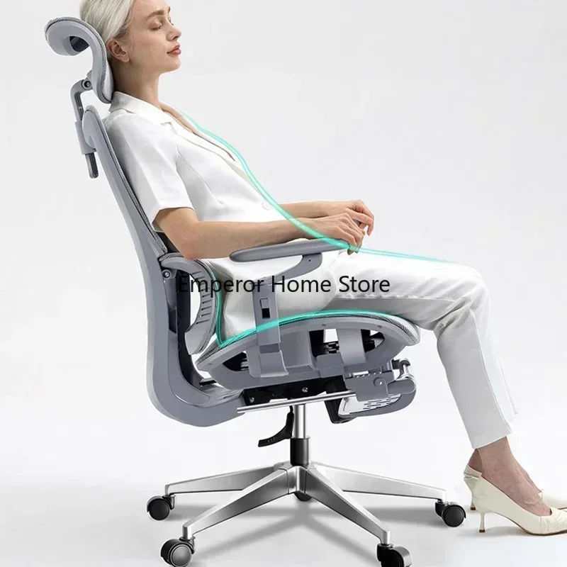 Cadeira giratória ergonômica para computador, assento de escritório, giratória, 4d, 7d, com suporte lombar, malha respirável, móveis para jogos