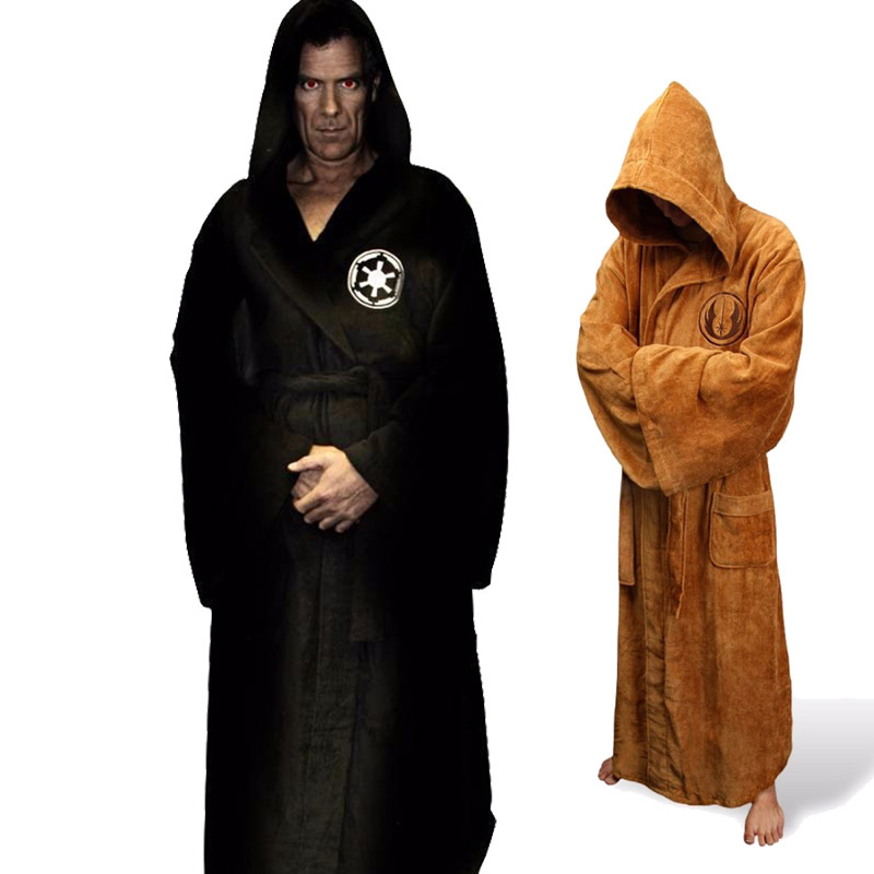 Männlich Flanell Robe Männlich Mit Kapuze Dicken Stern Morgenmantel Jedi Empire männer Bademantel Winter Lange Robe Herren Bademäntel homewear