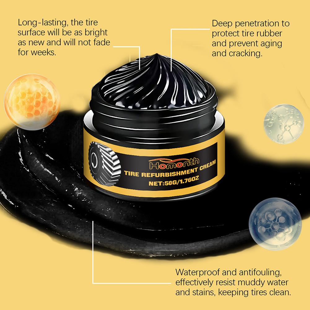 Auto-Reifenpolierpaste. Reifengummi-Anti-Aging, wasserdichtes Antifouling-Schutzdichtmittel. Glanzendes hydrophobes Beschichtungsgleitmittel
