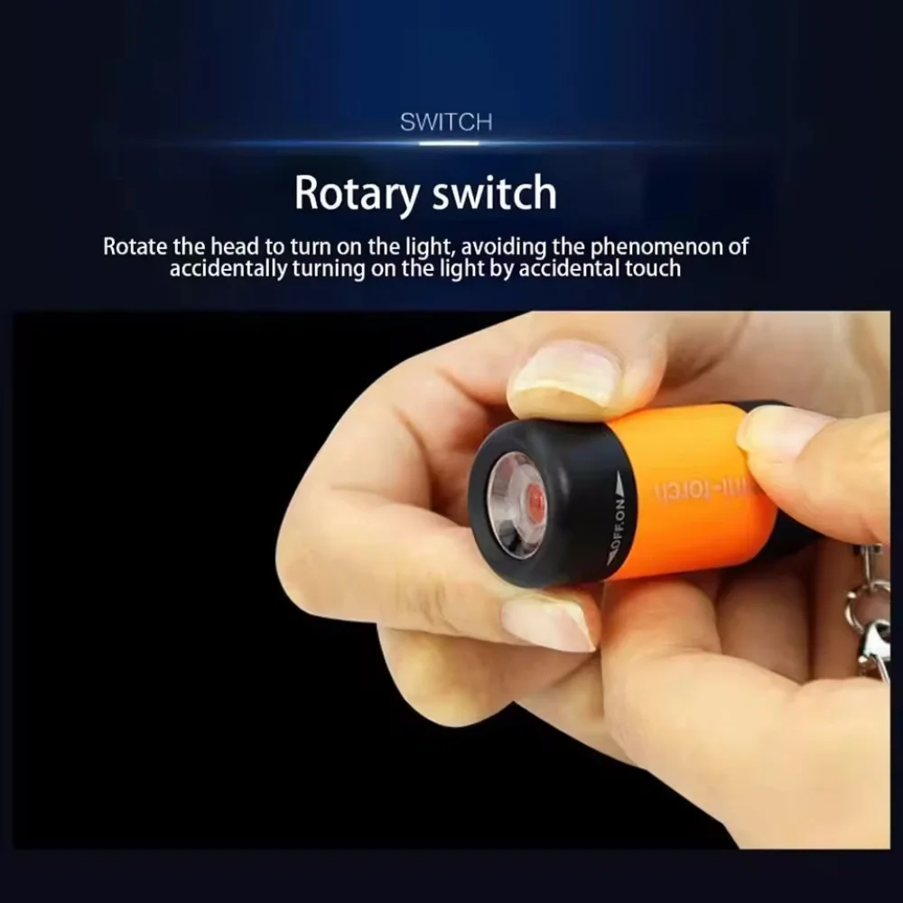 Mini linterna LED recargable por USB, multifunción, llavero de bolsillo, linterna impermeable para acampar al aire libre