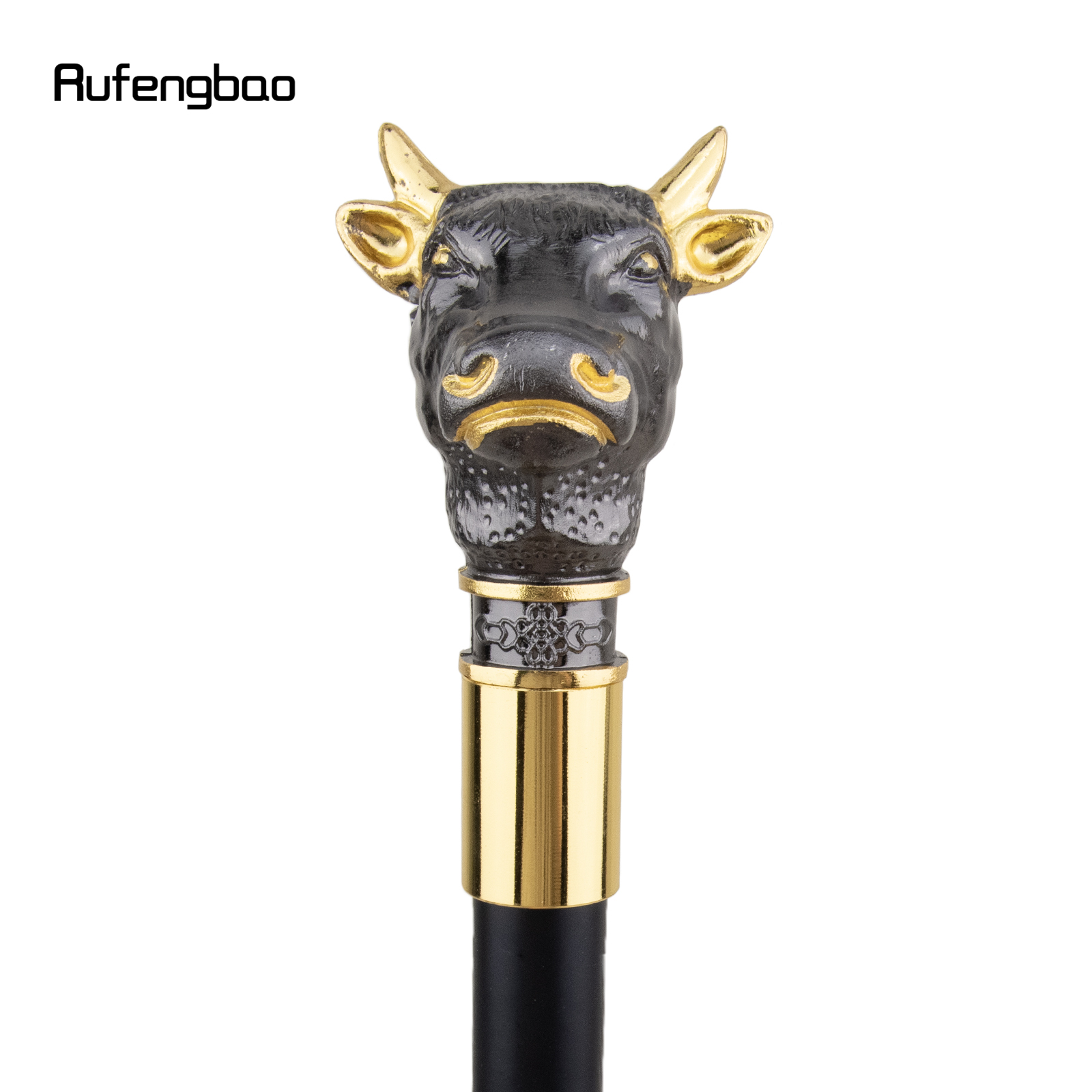 Preto dourado touro gado cavalheiro tourada bengala moda bengala cavalheiro crosier botão bengala 93cm