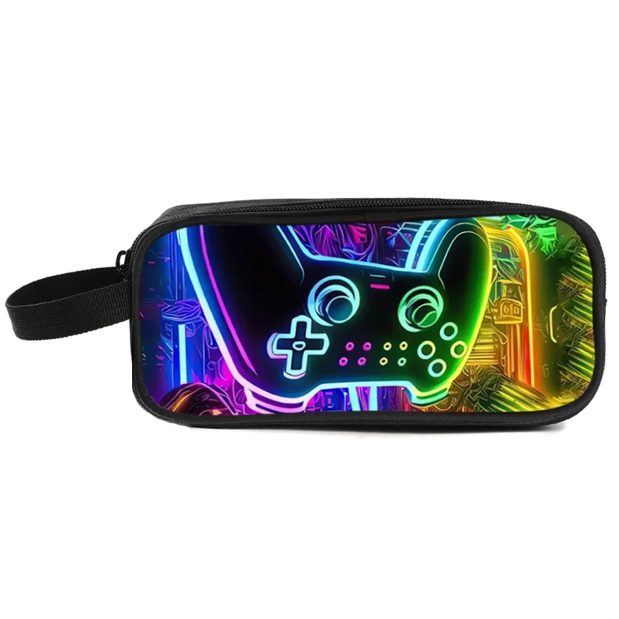 Astuccio per matite a doppio strato GamePad con palmare per ragazzi/ragazze I migliori regali Materiale scolastico per cartoni animati 3D Astuccio per bambini