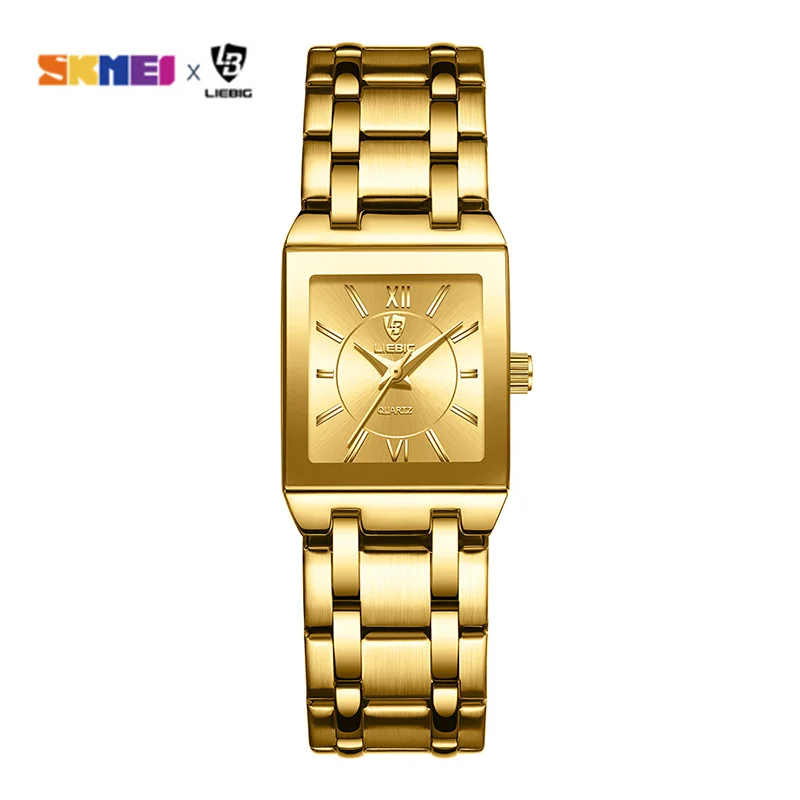 2022 Luxury Goldenนาฬิกาข้อมือควอตซ์สําหรับสุภาพสตรีแฟชั่น 30Mกันน้ําหญิงสาวนาฬิกาRelogio FemininoนาฬิกาL1029
