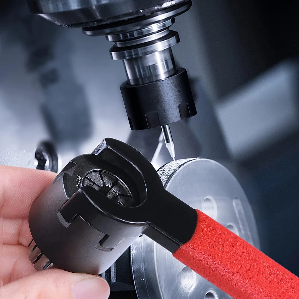 Set Collet bit Router CNC, mur penjepit Collet dan kunci pas, ER11-M, ER16-M, Chuck Collet tipe ER20-M