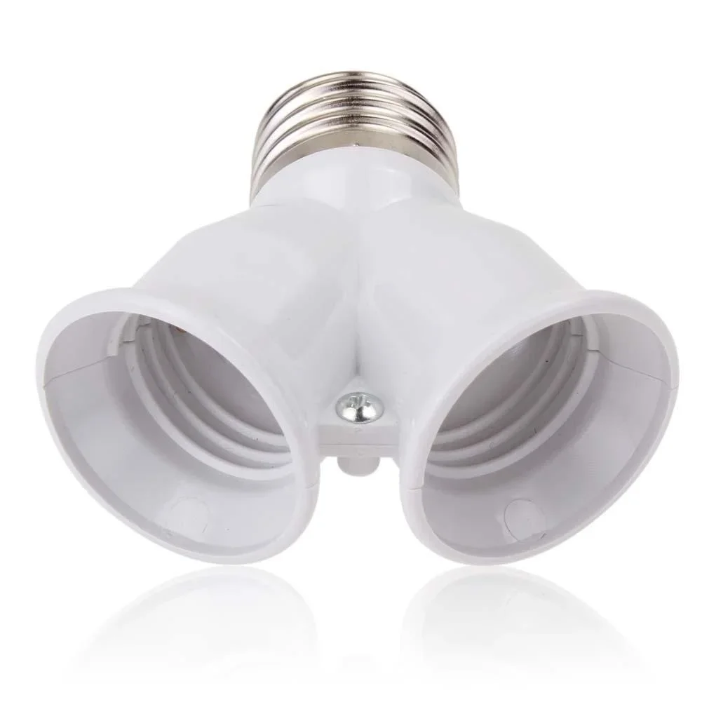 Screw E27 LED Base Light Lamp Bulb Socket E27 To 2-E27 Splitter Adapter Lamp Holder Socket Bulb Holder Lighting Accessories