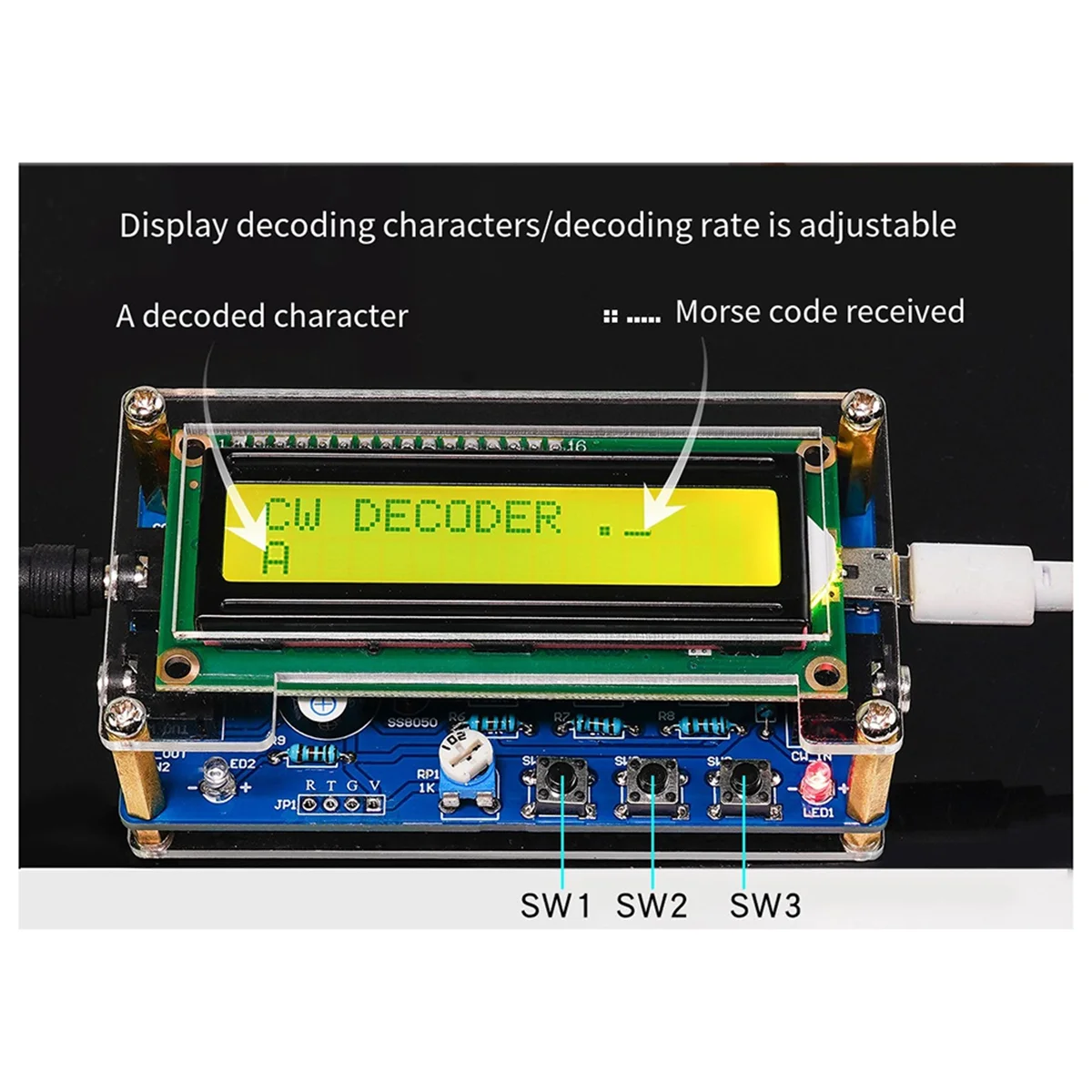 Upgrade-069b cw Morsecode-Decoder Trainer Teile elektronische DIY-Leiterplatte Schweiß übungs kit