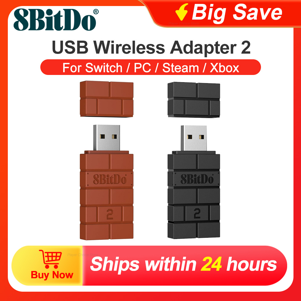 8BitDo USB ワイヤレス Bluetooth アダプター 2 Nintendo Switch PS3 PS5 Xbox JoyCon コントローラー Windows Mac Raspberry Pi 用