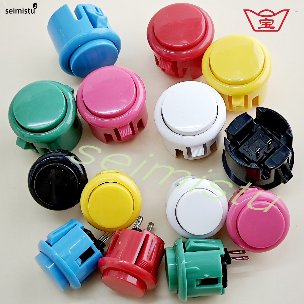 10 Stück Arcade-Drucktaster, Sanwa Hitachi Controller, Neo Geo, Arcade-Joystick, DIY-Kit, Mikroschalter-Taste, 24 mm, 30 mm Tasten
