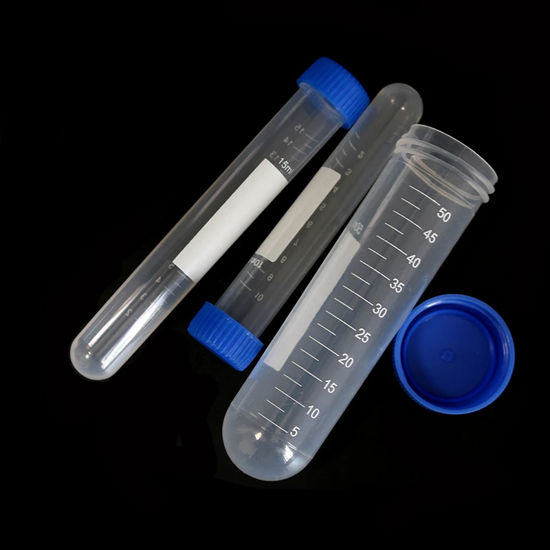 10 Khoa Học Phòng Thí Nghiệm Hộp Đựng Quy Mô Nắp Xanh Dương Tròn 50ML/15ML/10ML Pcr Ống Thử Nghiệm ống Huyết Tương Máy Ly Tâm Ống