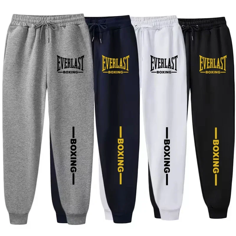 2025 outono inverno everlast impresso calças de corrida das mulheres dos homens esportes ao ar livre calças de fitness jogging velo calças esportivas casuais