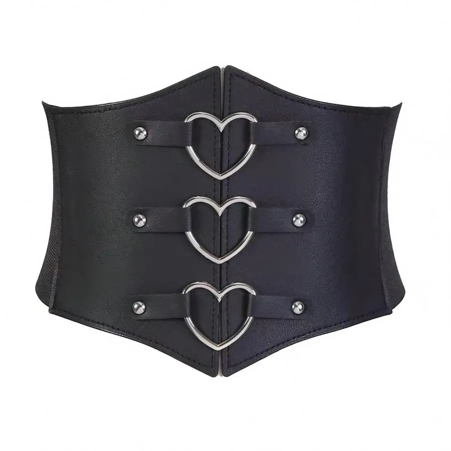 One waist cinching, chest cinching, elastic, wide waistband, three heart-shaped buckles for decoration, versatile for daily use,