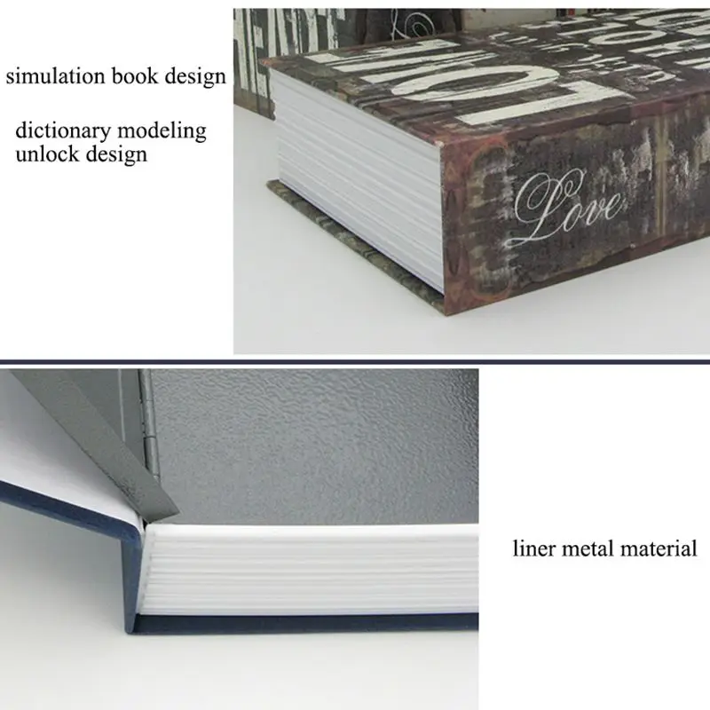 รหัสผ่านความปลอดภัยปลอดภัยล็อคเงินสดเหรียญเก็บกุญแจ Locker เด็กของขวัญความปลอดภัย MINI.La ตู้เซฟหนังสือเงินซ่อน Secret