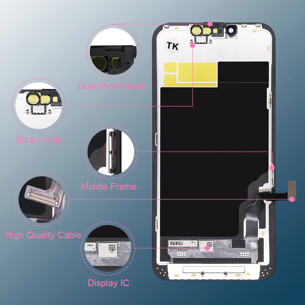 AAA+++ NEW OLED for iPhone XS Max X XR LCD Incell for iPhone 11 15 14 Pro Max 13 Mini 12 Plus OLED Display Digitizer Component