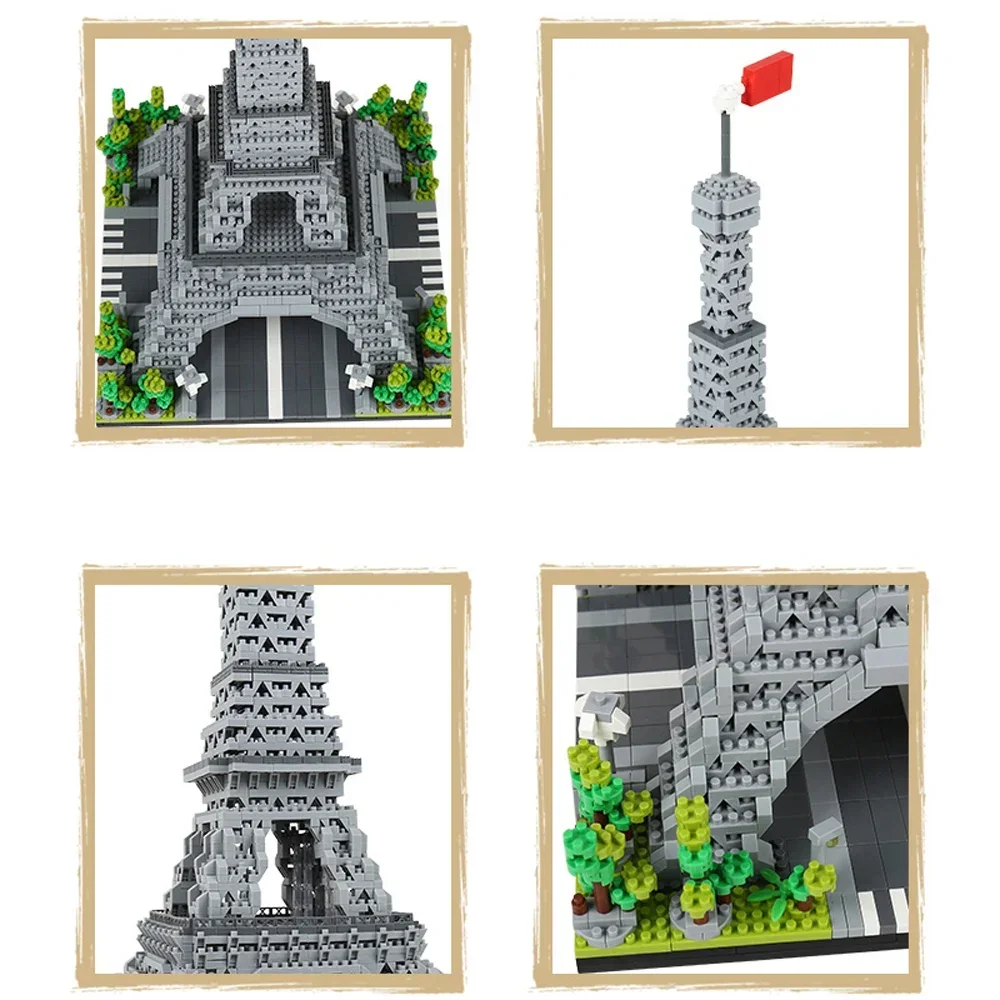 Biết Xây Dựng Lớn Bến Micro Mini Khối Xây Dựng Cho Người Lớn Kiến Trúc Đồ Chơi Bộ Hồ Quang Khải Hoàn Môn Louvre Tháp Eiffel Gạch