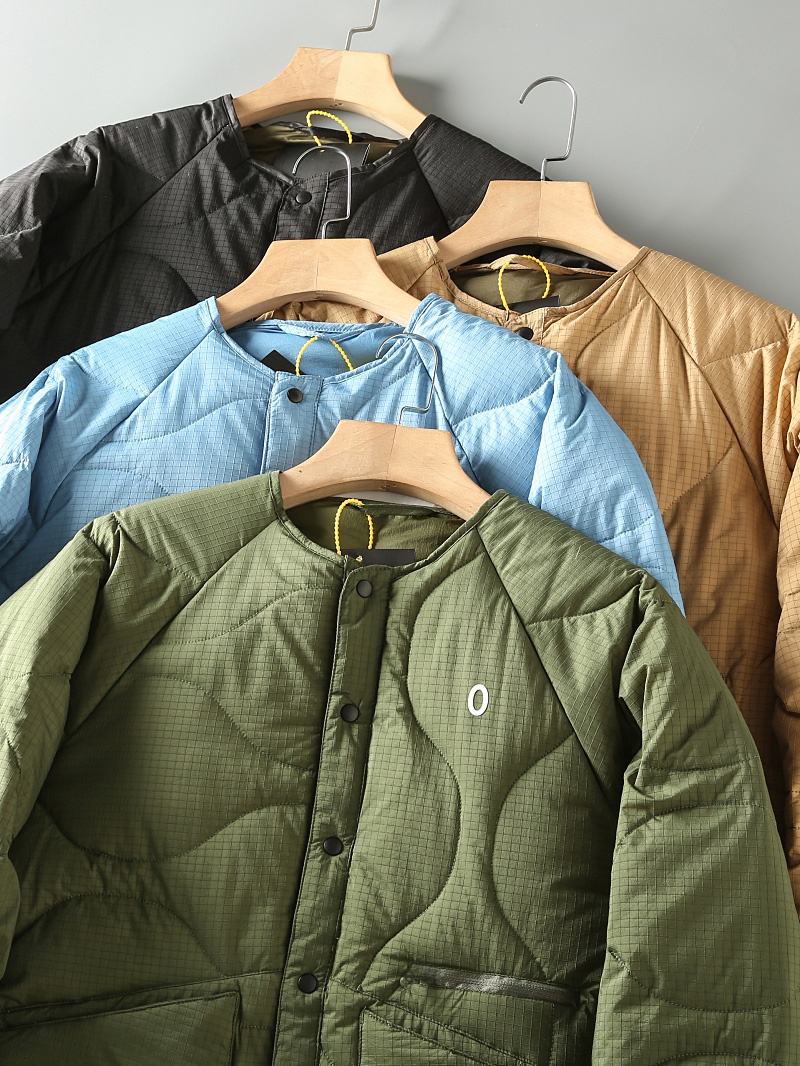 Jaqueta Masculina com Gola Redonda, Casaco Acolchoado Estilo Japonês, Moda Jovem, Impermeável e à Prova de Vento, Casaco com ...