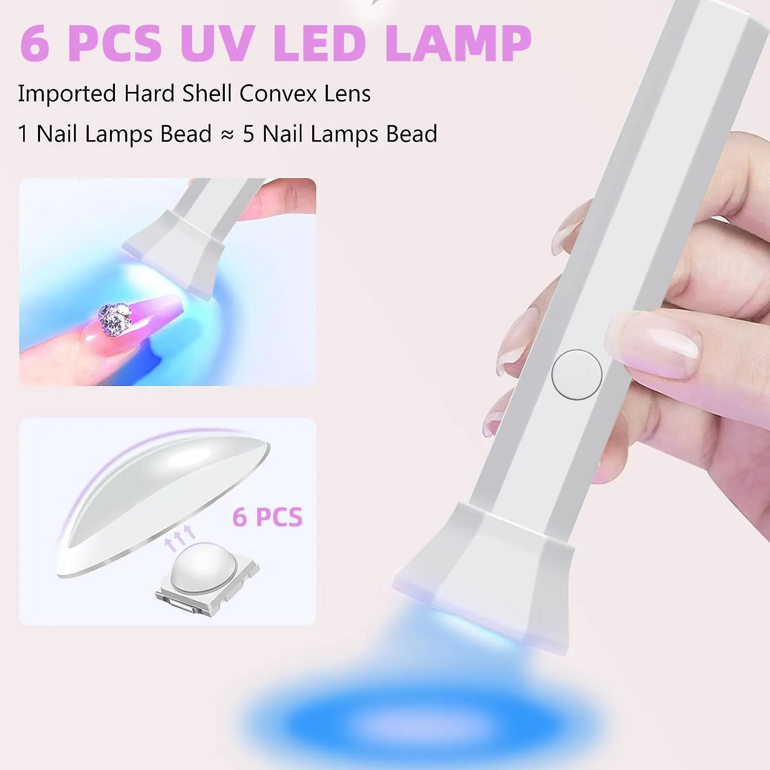 ポータブルネイルドライヤーランプ UV LED ネイルライト硬化すべてのジェルポリッシュ USB 充電式速乾性マニキュアマシンネイルアートツール