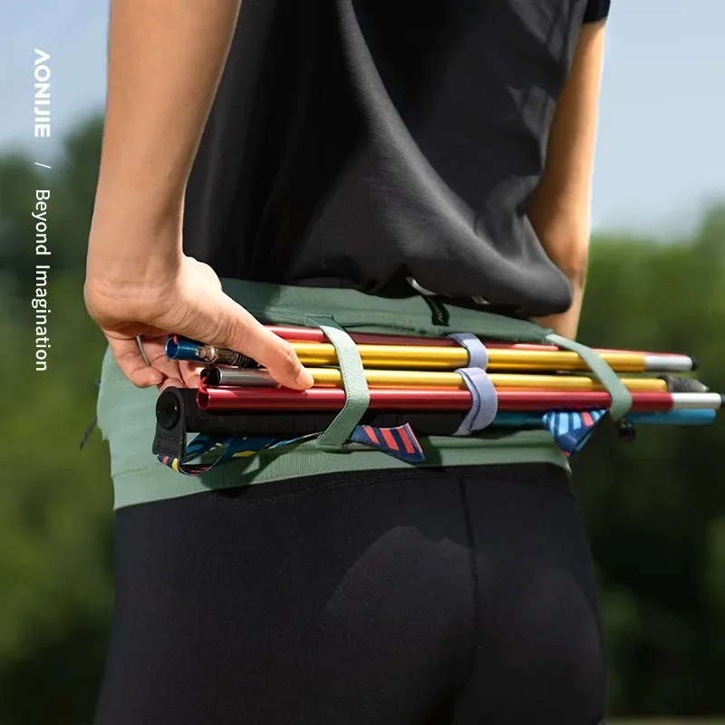 AONIJIE W8116 New Woven Elastic Sports Waist Bag Pack Running Race Number Belt For Triathlon Marathon Cycling Mountaineering