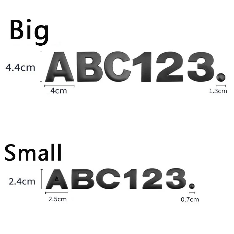 3D Metal DIY Styling Letters Word Alphabet Emblem Decals Numbers Labeling Car Sticker Rear Trunk Logo Digital Badge Accessories