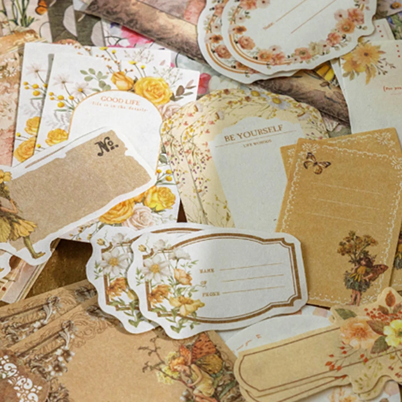 Mr Paper 400pcs Garden Post Office Collection Light Paper Material Pack DIY Handbook Collage Journal Notebook Scrapbook Envelope