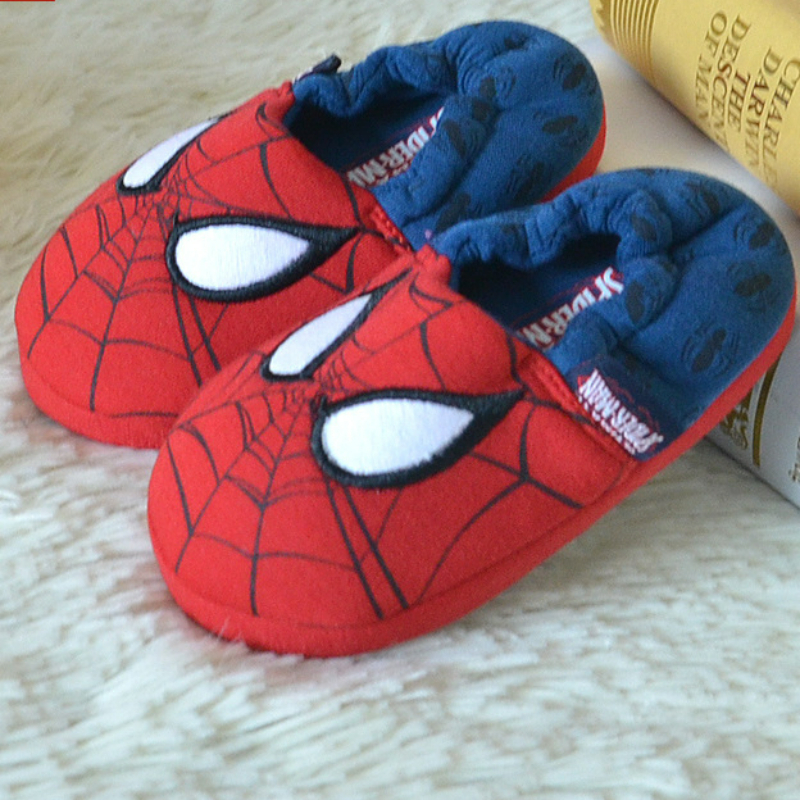 Disney casa interior chinelos pai-filho salto algodão anti-skid piso sapatos infantis respirável dos desenhos animados chinelos vermelhos tamanho 26-46