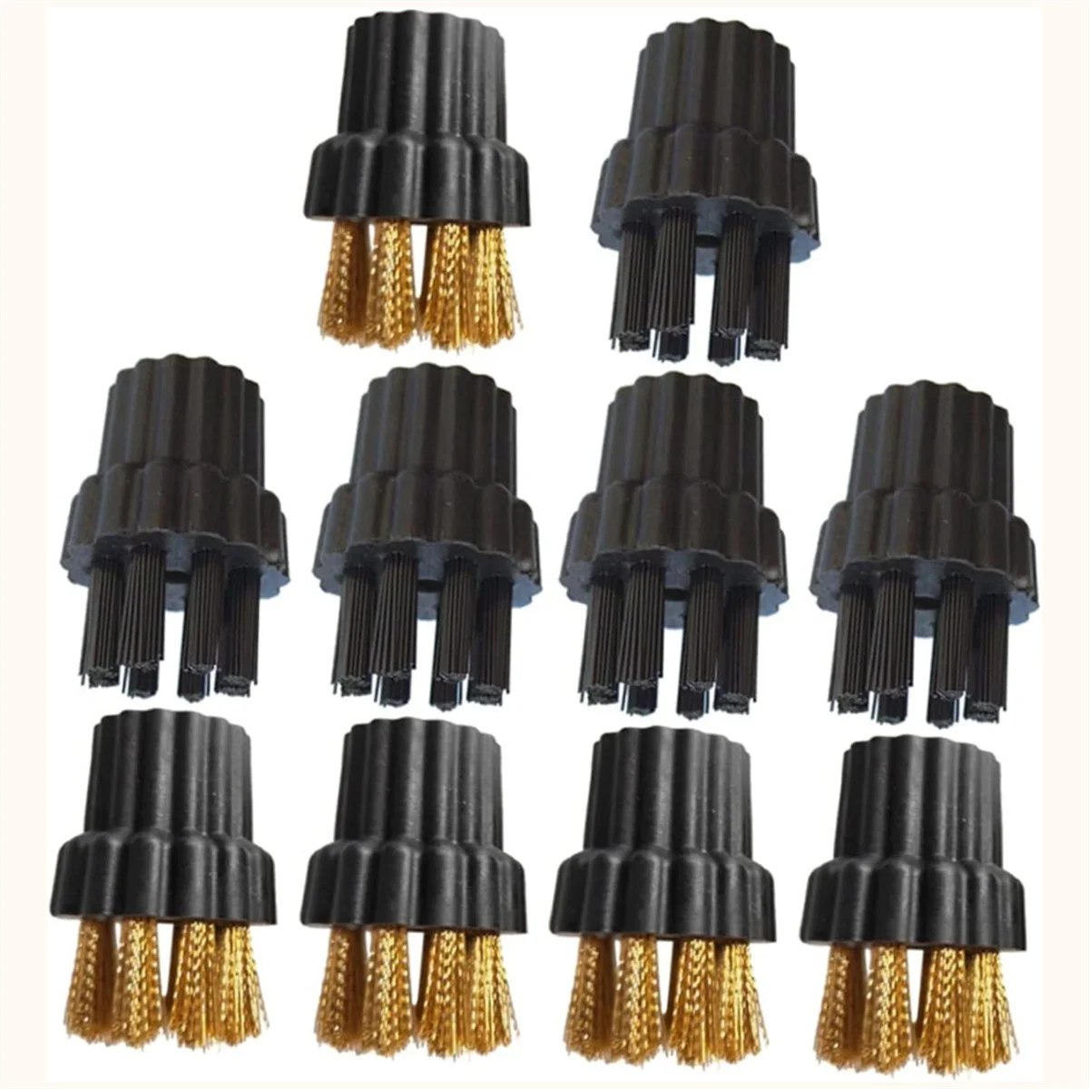 A35T-10PCS Steam Mop Brush Heads Brass Brush Heads Replacement Parts Steamer Cleaning Brush Heads Accessories