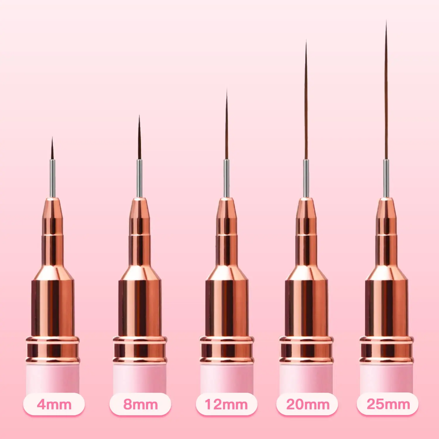 แปรงทาเล็บ, 5 ชิ้นจิตรกรรมเล็บชุดแปรงเล็บ Dotting วาดเครื่องมือสําหรับวาดขนาด 4/8/12/20/25 มิลลิเมตร