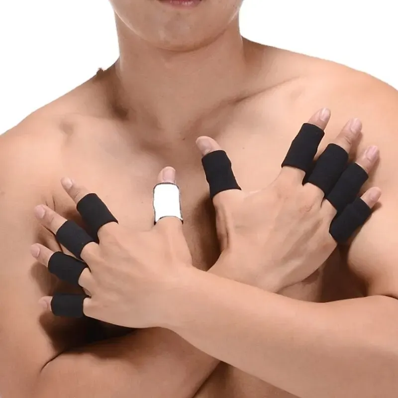 10Pcs Finger Protection Arthritis Support Finger Guard Outdoor Sports Basketball Volleyball Elastic Finger Sleeves Elastic