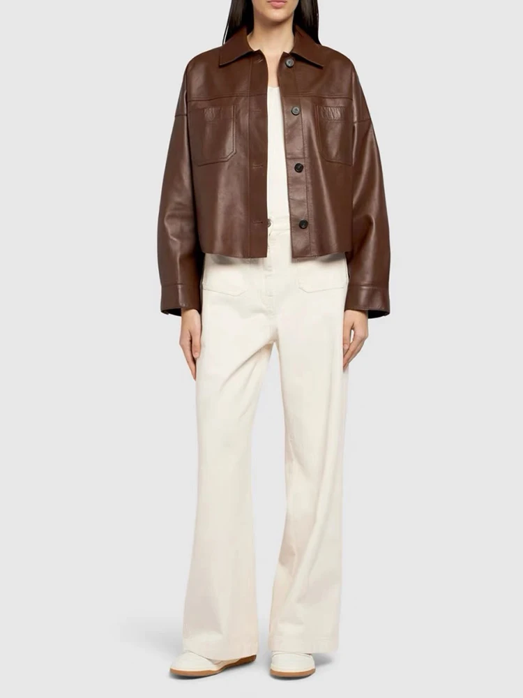 Abrigo de piel de oveja para mujer, chaqueta elegante de un solo pecho, párrafo corto, temperamento, otoño e invierno, nuevo