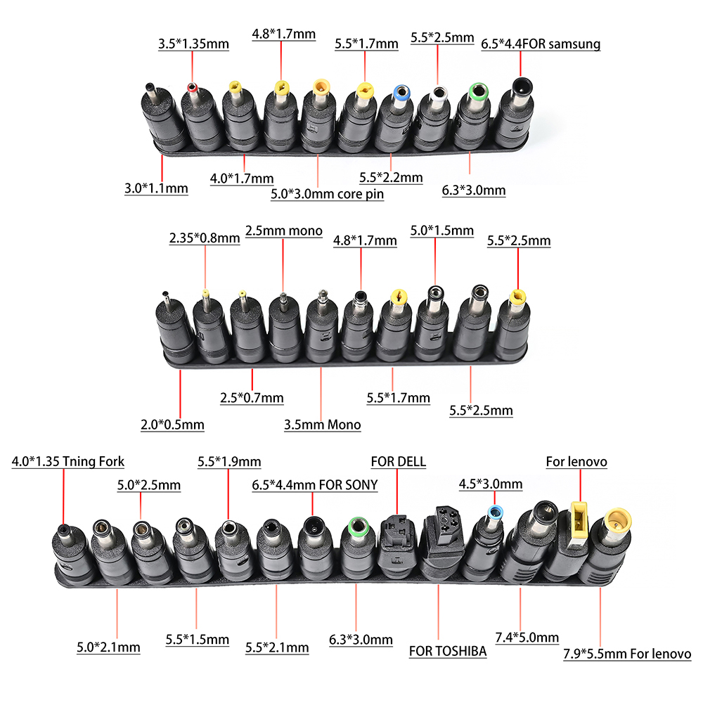 96W Universal AC แล็ปท็อปอะแดปเตอร์ไฟ 12V 15V 16V 18V 19V 4.5A 20V 24V แบบพกพาสําหรับ Asus Acer Sony Lenovo Dell Hp MSI