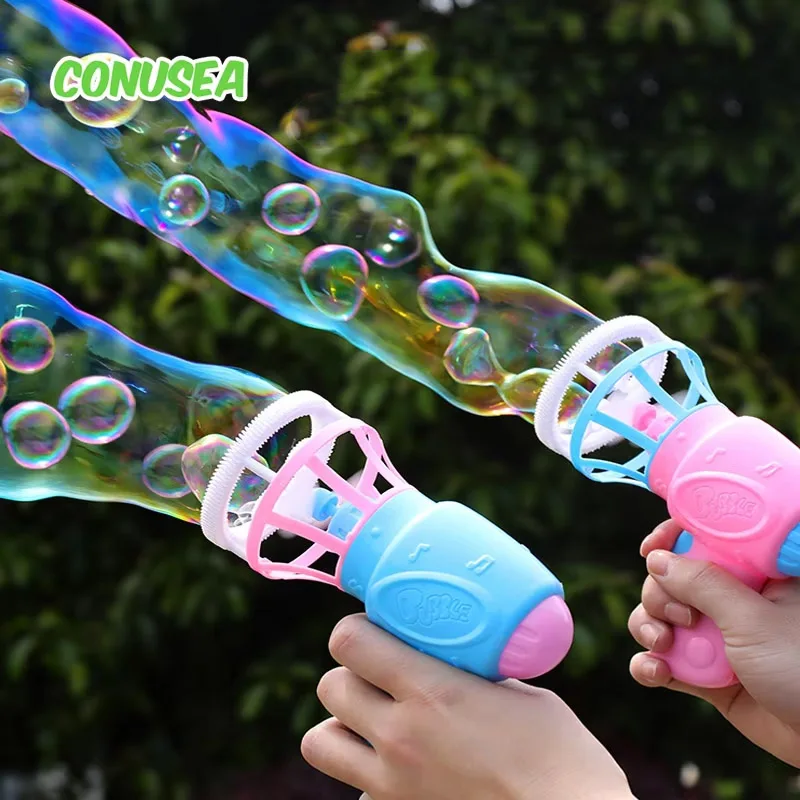 Pistola de burbujas, pistolas de burbujas creativas, juguetes, máquina de burbujas de jabón, soplador, juegos de fiesta al aire libre de verano, juguetes para niños y niñas