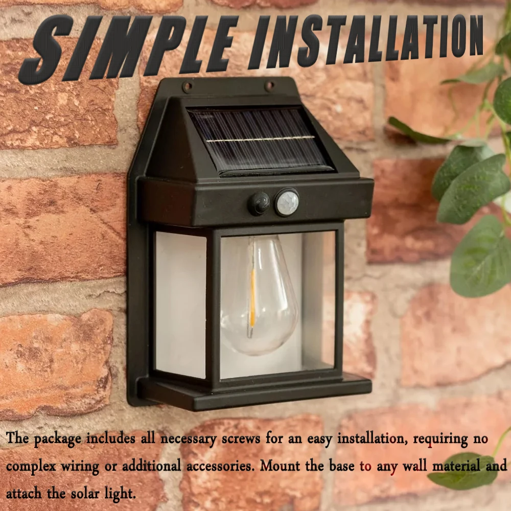 Luci solari Lampade da parete per esterni per esterni Atmosfera a induzione del corpo retrò Luci natalizie Lampade da scrivania a ricarica solare Regali