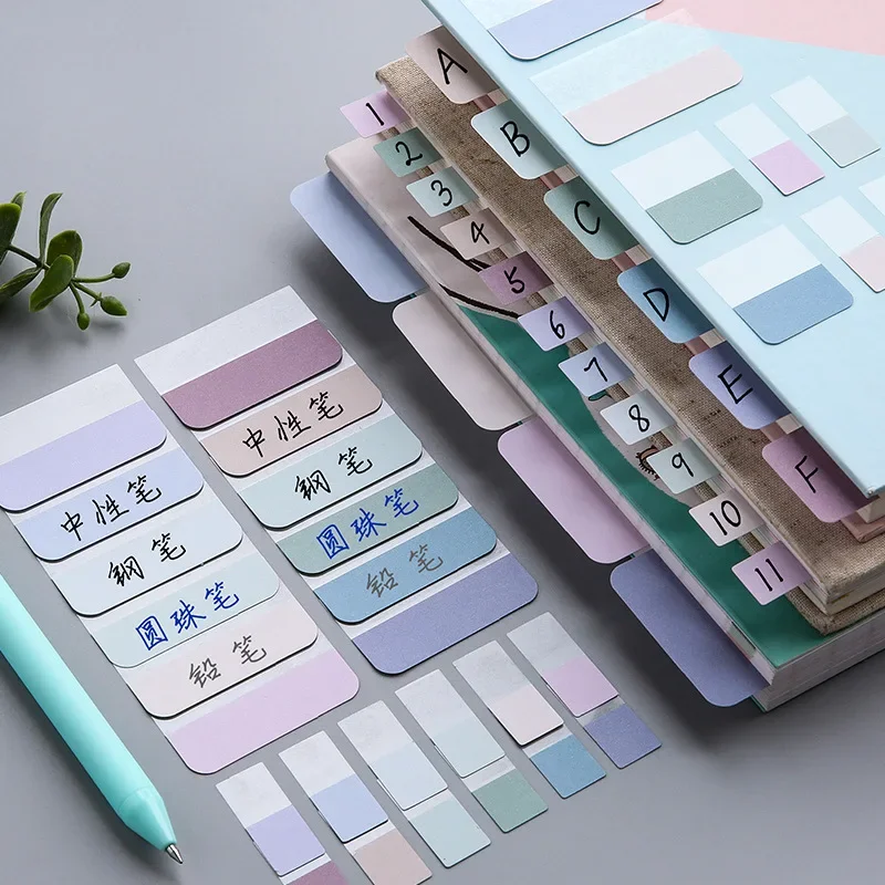 60/120/240pcs Morandi Color Stickers Sticky Writable Index Tabs Flags for Pages Book Markers Reading Notes Classification Marks