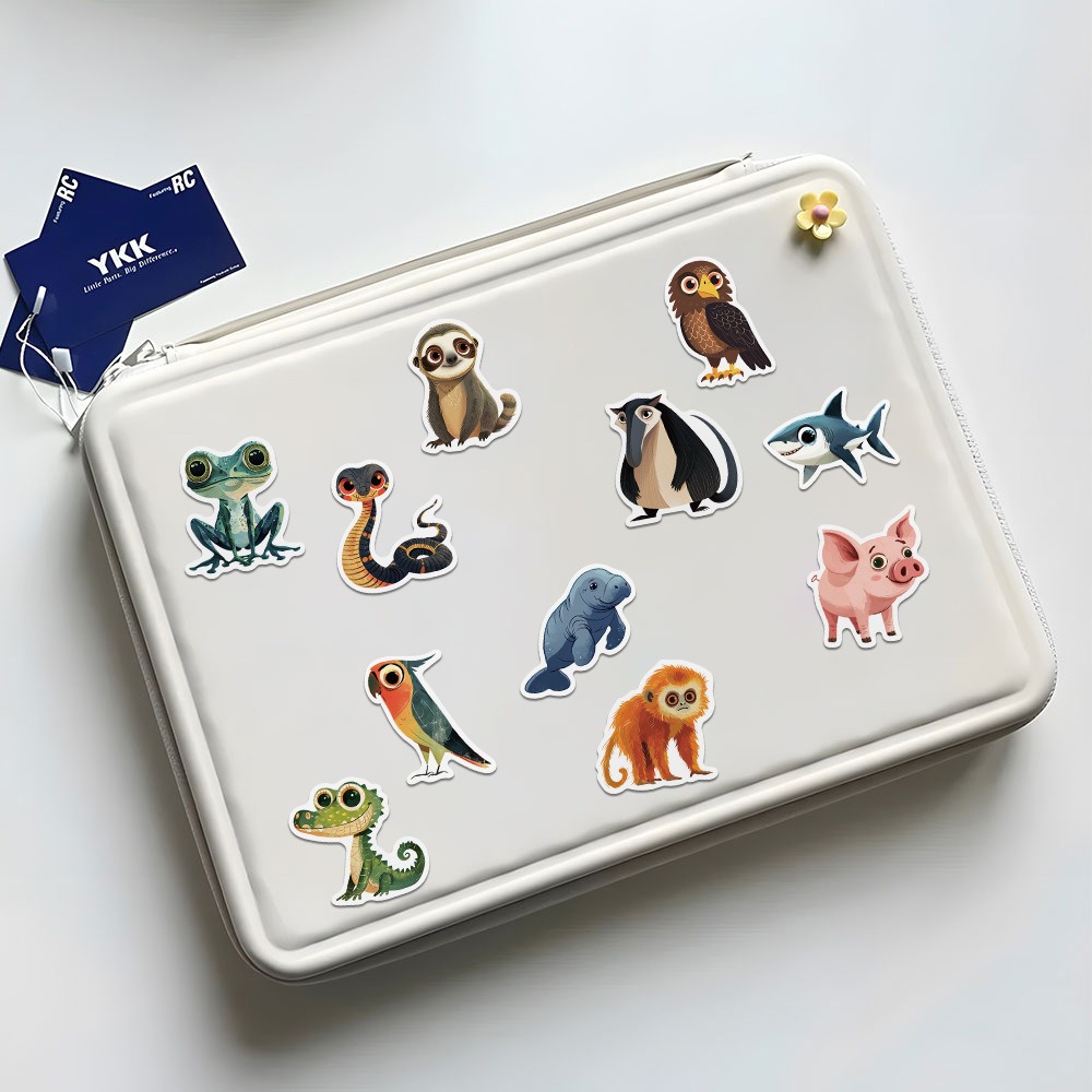 55Pcs 만화 귀여운 동물 스티커 미적 전화 자전거 벽 스크랩북 오토바이 방수 만화 스티커 어린이 장난감 선물