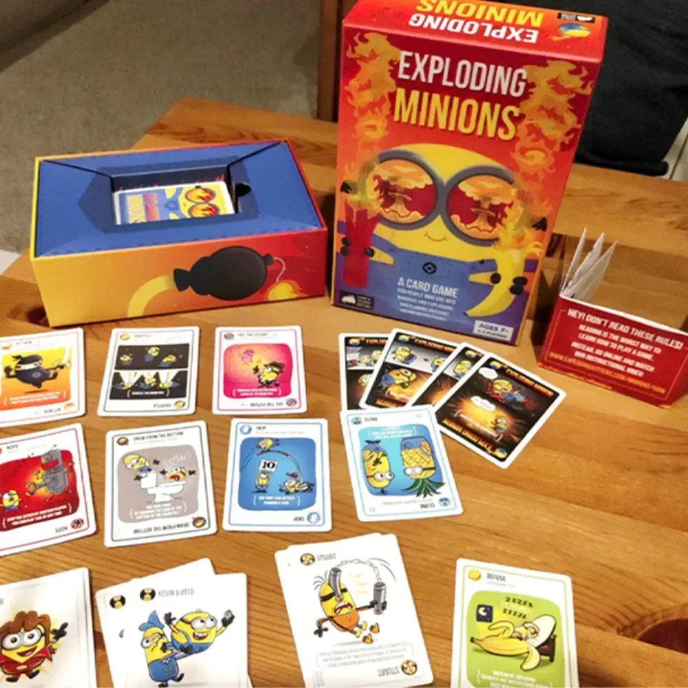Explodindo Minions Exploding Cat Series Versão em Inglês Jogo de Tabuleiro Amigos Casual Cartão de Reunião Multijogador Jogo Coleção Presente