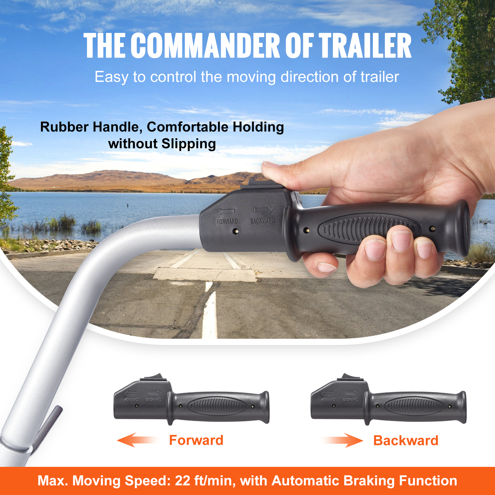 SucceBuy Trailer elétrico Dolly 5000lbs Capacidade de reboque 350W 12V Roda Jockey de reboque com velocidade móvel de 22 pés/min para trailer