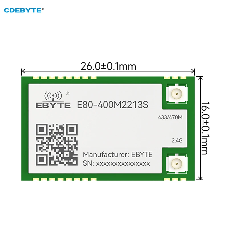 Lr1121 lora Spread Spectrum Modul Dualband 433MHz 2,4g smd tcxo cdebyte E80-400M2213S spi rf Modul Sub-g Funkmodul
