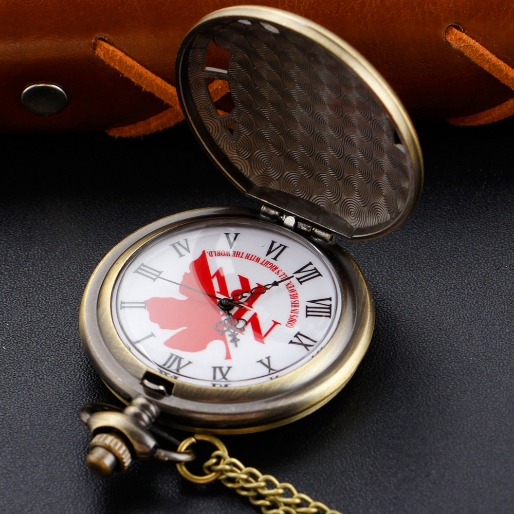 Brons antiek hol stalen quartz zakhorloge - Gods land gedecodeerde kaart - Beste cadeauklokkeuze voor mannen en vrouwen