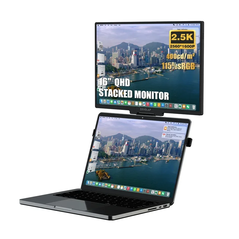 Suporte para tela de retrato Suporte embutido de 16 polegadas para cima na tela dupla do laptop para compartilhar jogos de trabalho