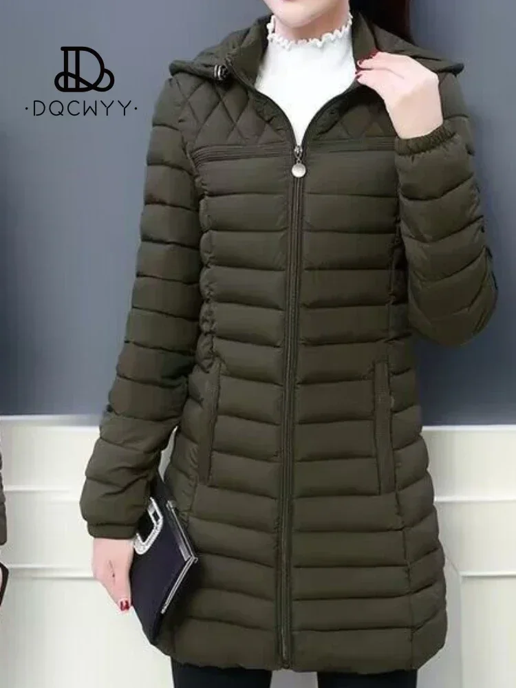 女性用ルーズコットンジャケット,暖かいアウターウェア,フード付き冬服,特大コート,ファッショナブル,6xl