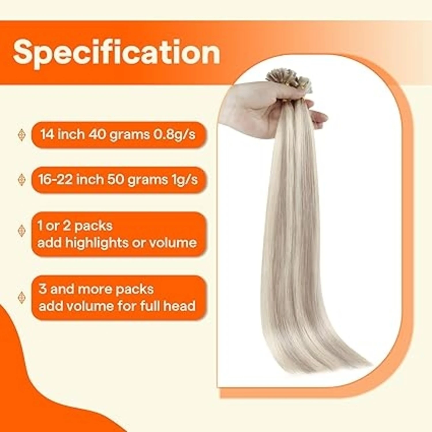 Extensões de cabelo com ponta em u, brilho completo, cor balayage de fusão, 40-50g, contas de cola de queratina, pré-ligadas, remy, extensões de cabelo humano