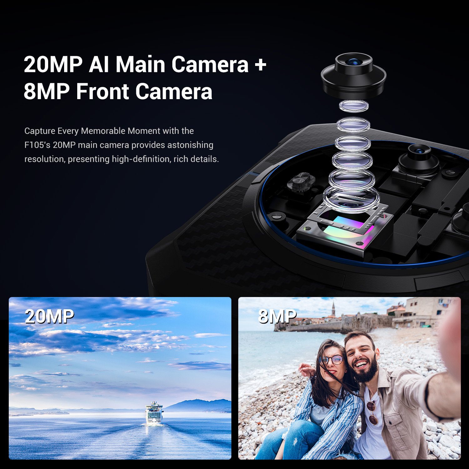 FOSSiBOT F105 Smartphone robusto Android 14 Celular 6,745 "HD + IPS Display 10300mAh 4GB + 64GB Celular