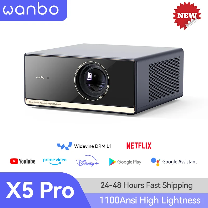 Wanbo X5 Pro Projector Full HD 1080P Proyector Support 4K 1100 ANSI  Android 11.0 Home Google Widevine L1 And Assistant