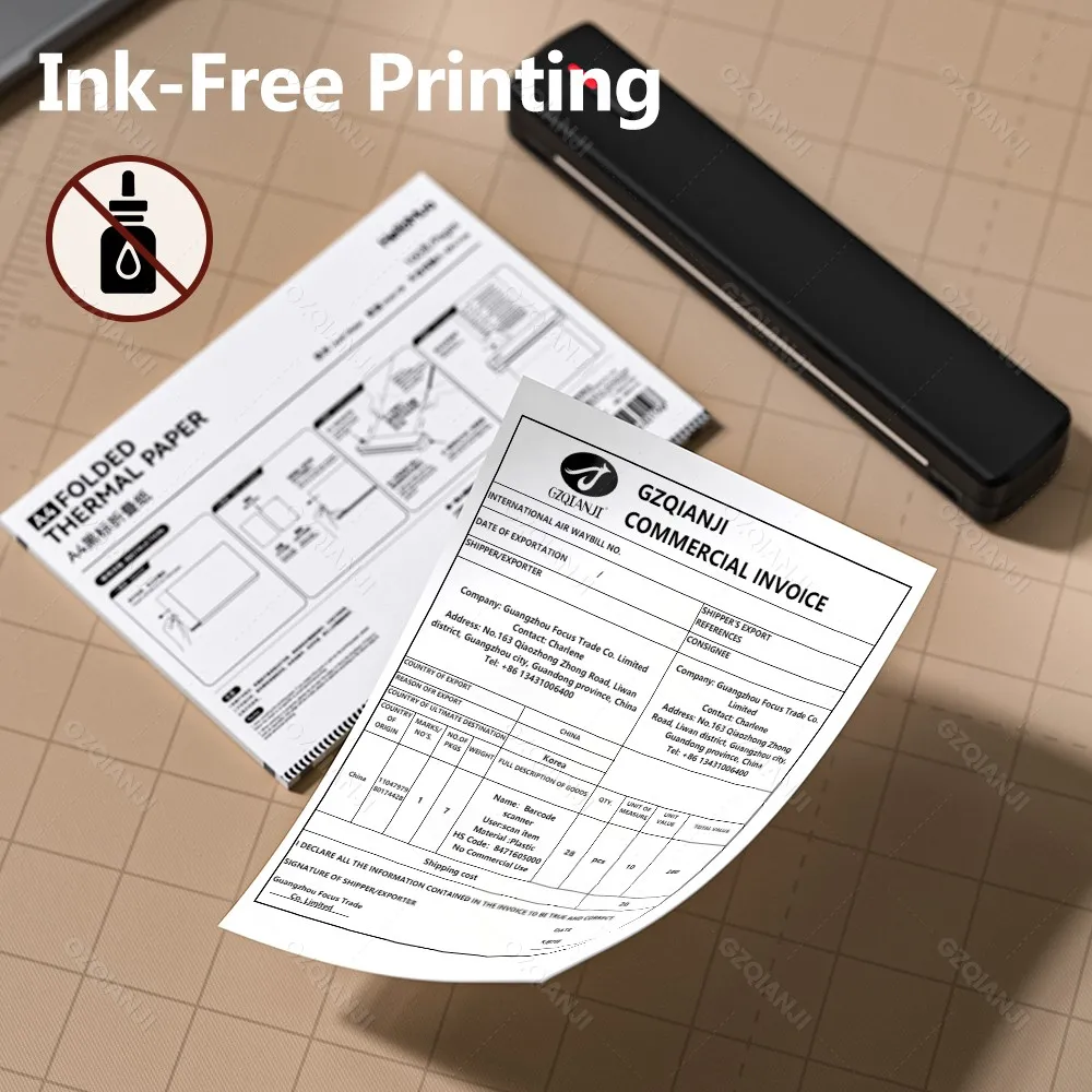 100/200Sheets A4 Portable Thermal Printer Folding Official Thermal Paper 210mm A40 Multipurpose Printing Paper for Office Study