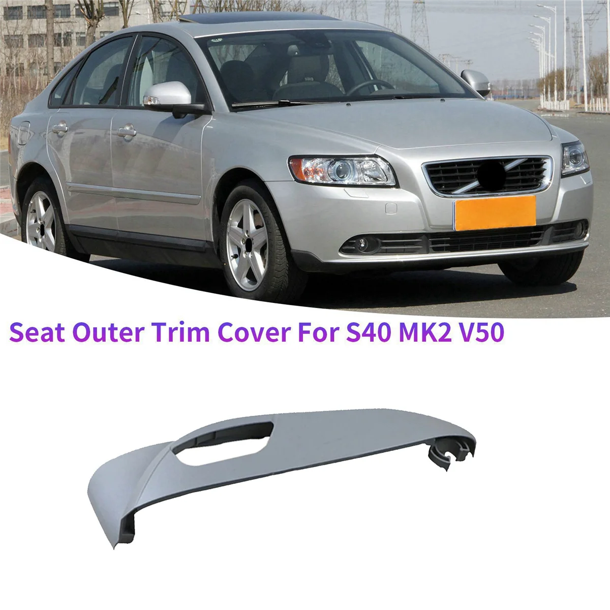 Zierabdeckung für den linken Fahrerseitensitzschutz 39984346   Für Volvo S40 MK2 V50 2004-2012 Autositz-Einstellverkleidung, äußere Abdeckung