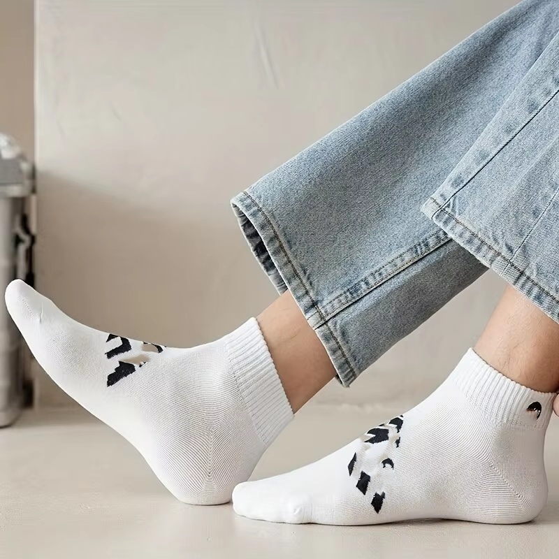 5 pares de calcetines calcetines cortos para hombre primavera, otoño e invierno deportes calcetines de barco absorbentes para el sudor y resistentes a olores finos de corte bajo S